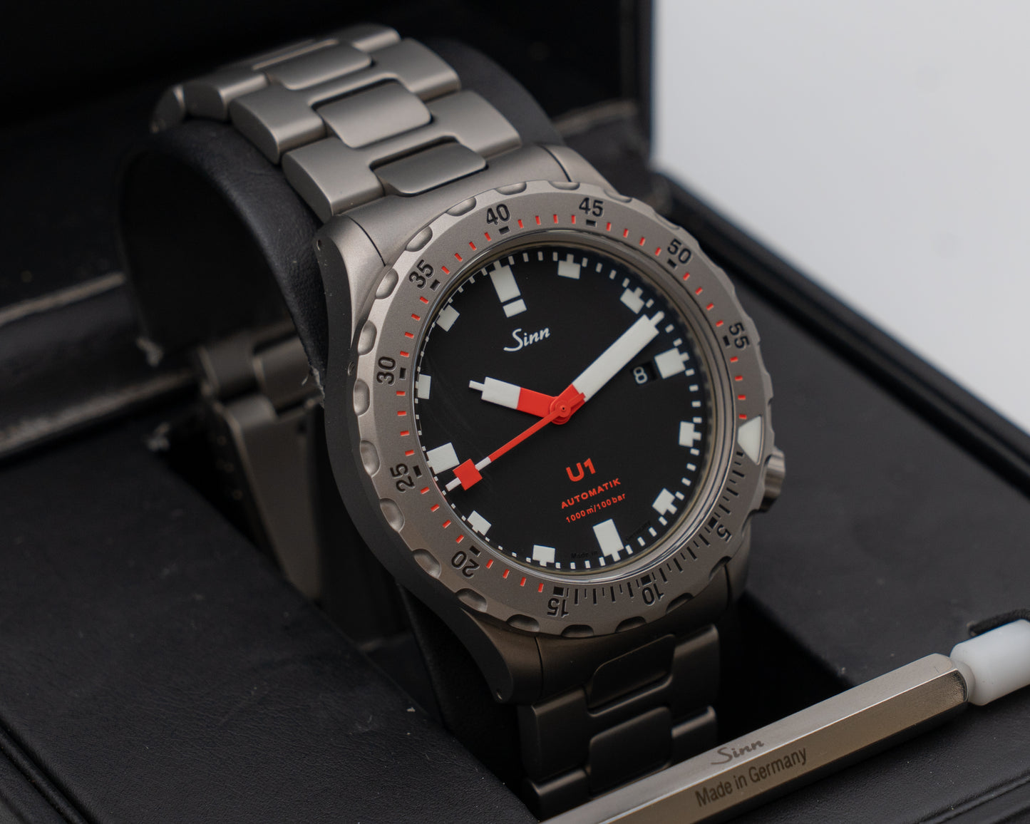 Unworn Sinn U1-T 44mm 1010.010 Red and Black Dial 2012