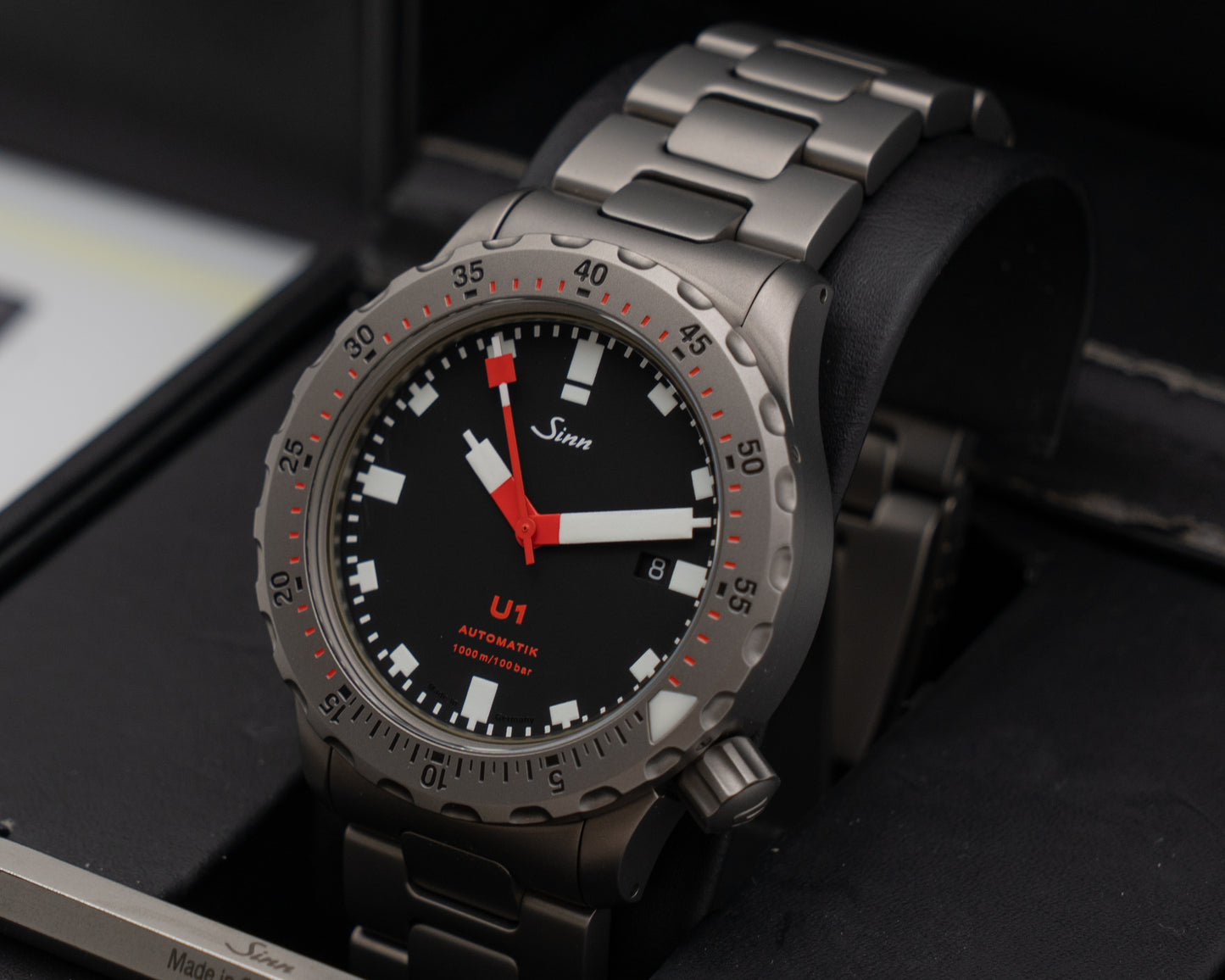 Unworn Sinn U1-T 44mm 1010.010 Red and Black Dial 2012