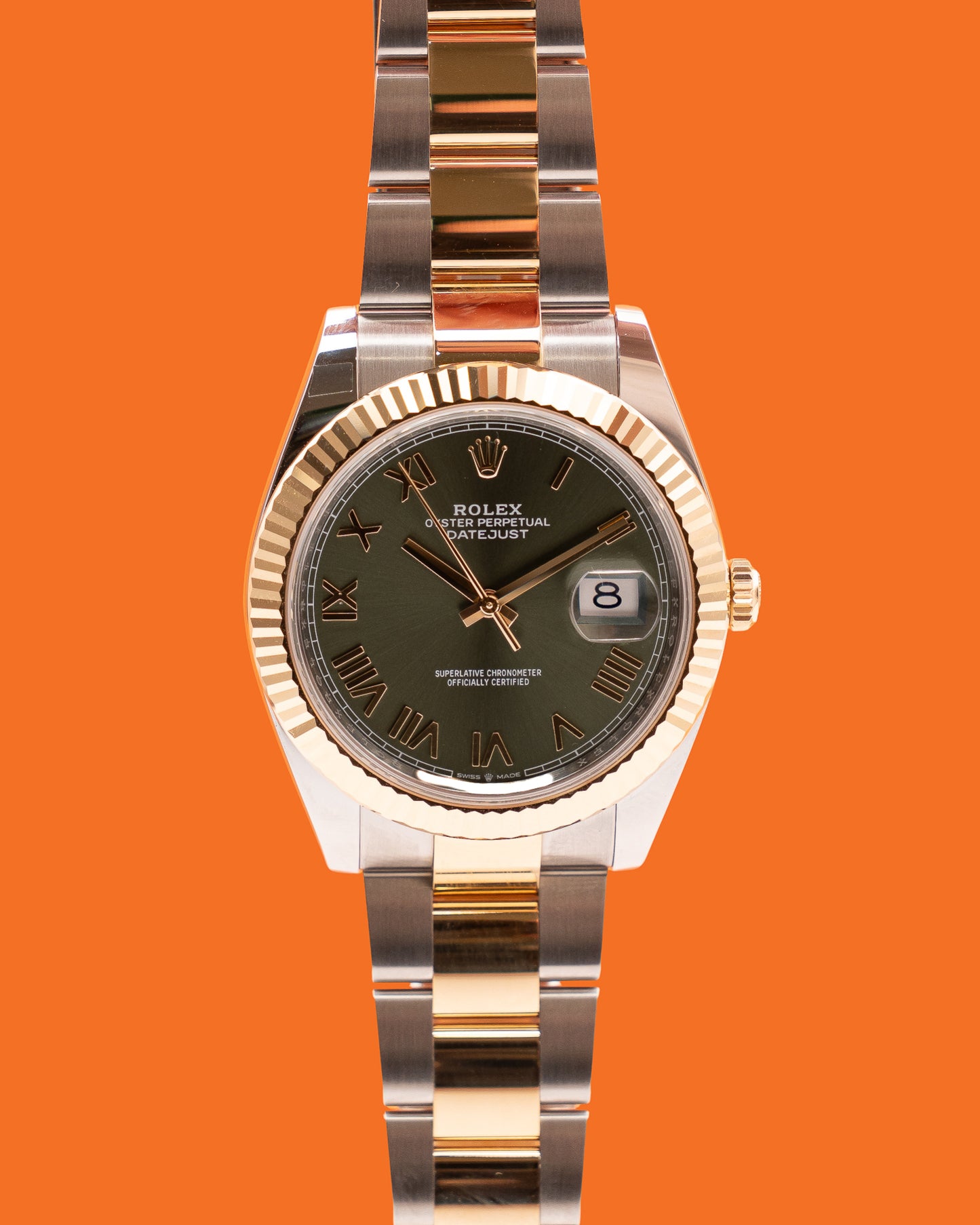 NEW RELEASE Rolex Datejust 126333 41mm  Olive Green Roman Dial Fluted Oyster Bracelet Steel and Yellow Gold 2026