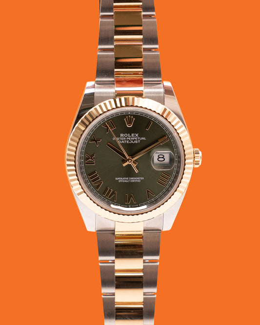 NEW RELEASE Rolex Datejust 126333 41mm  Olive Green Roman Dial Fluted Oyster Bracelet Steel and Yellow Gold 2026