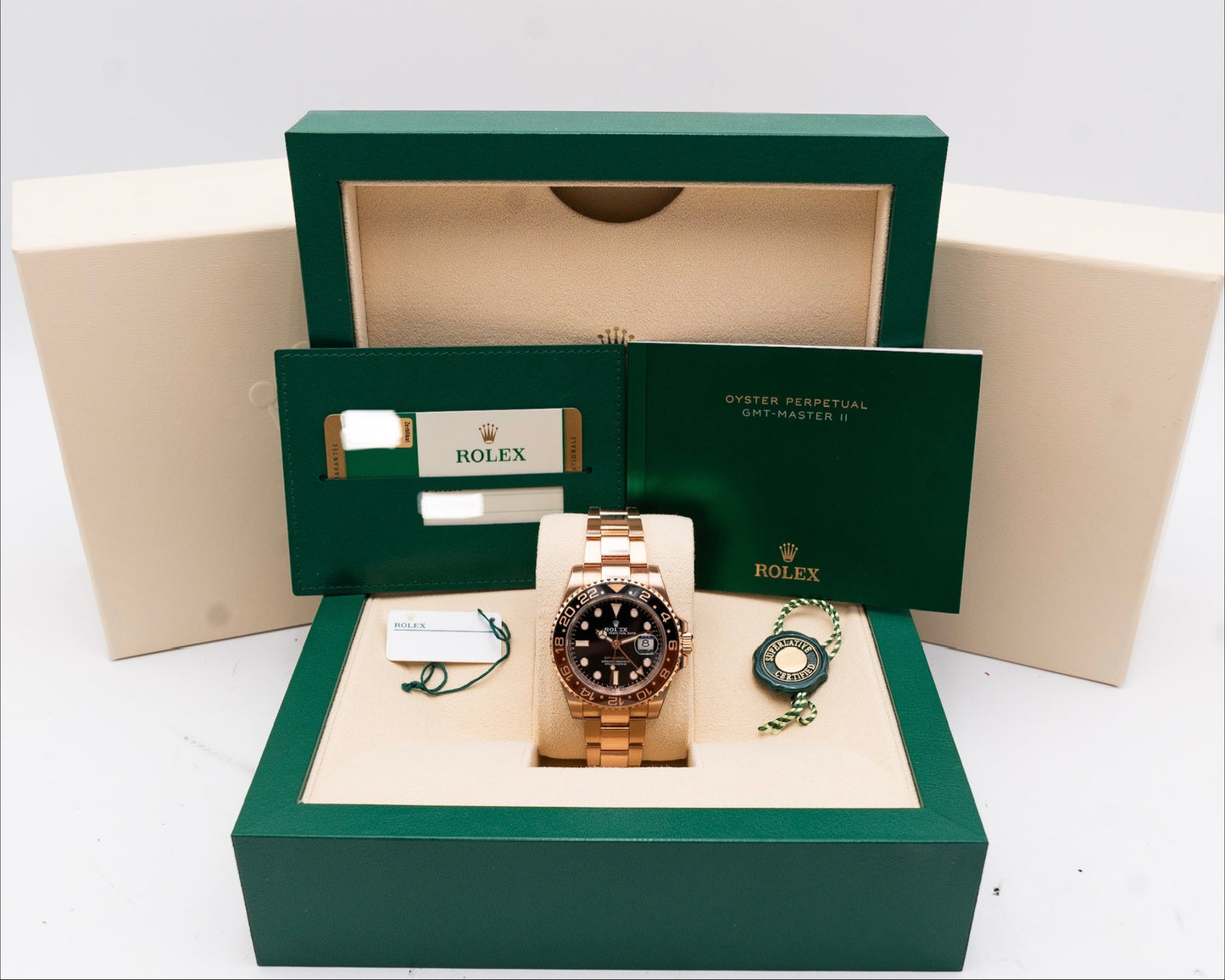 Rolex GMT-Master II 40mm 126715CHNR Full Rose Gold Rootbeer 2018