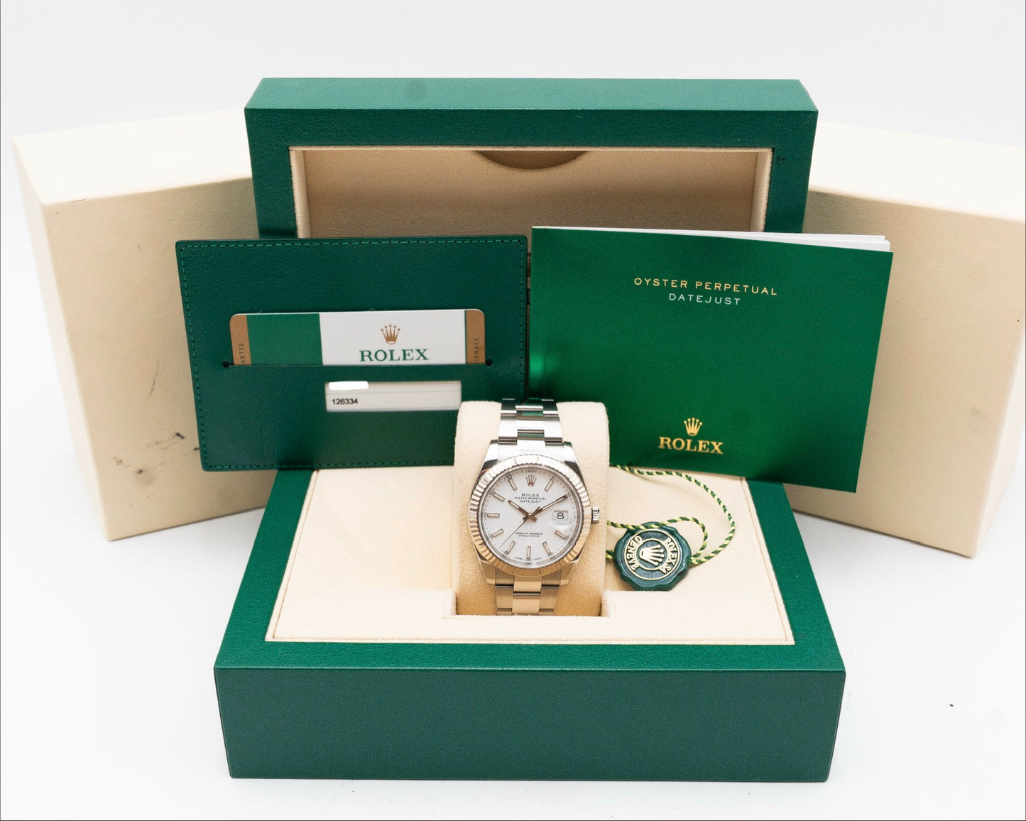 Rolex Datejust 41mm 126334 White Index Fluted on Oyster 2018