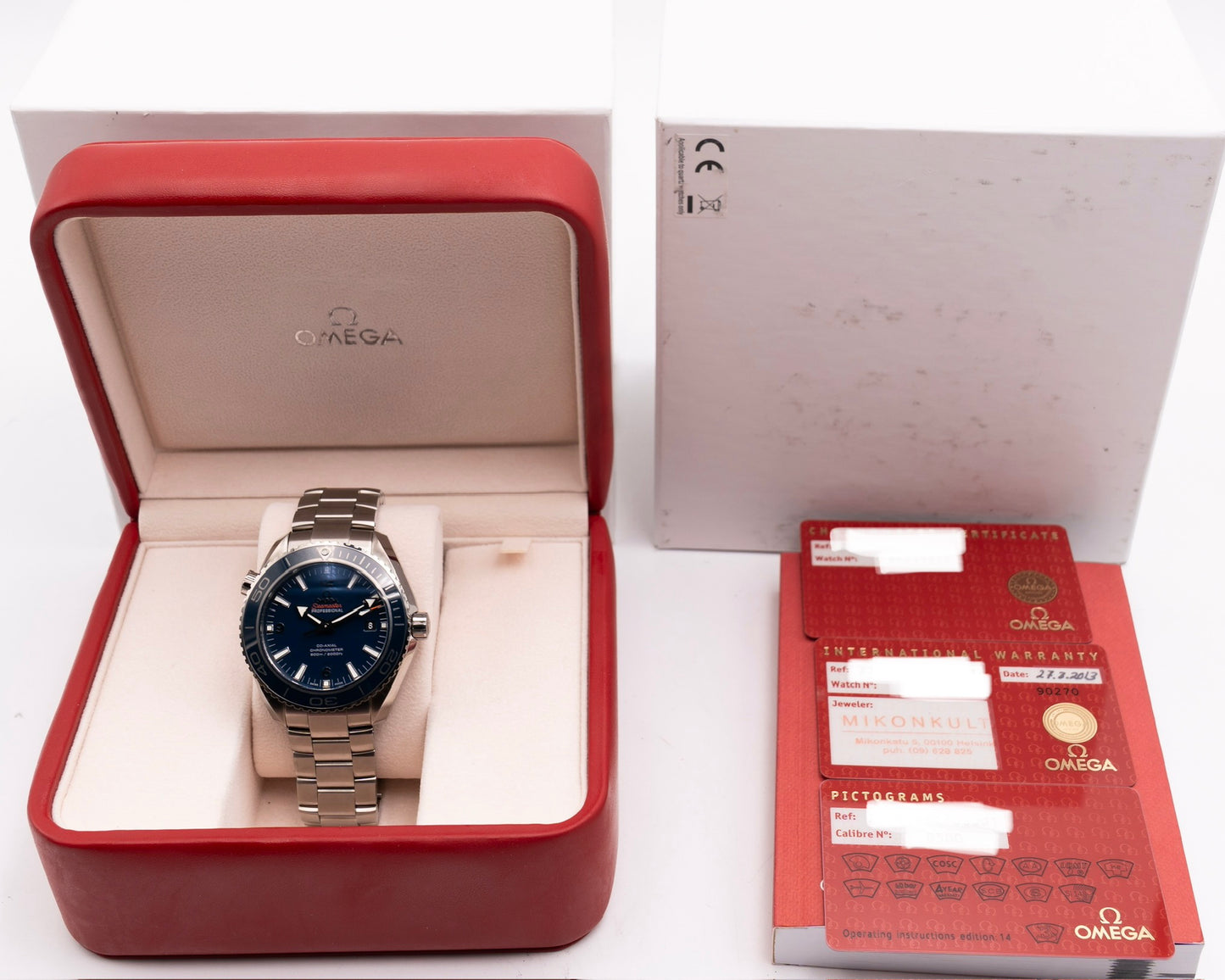 NEW UNWORN Omega Seamaster Planet Ocean 600M 232.90.46.21.03.001 45.5mm Titanium Blue Dial 2013