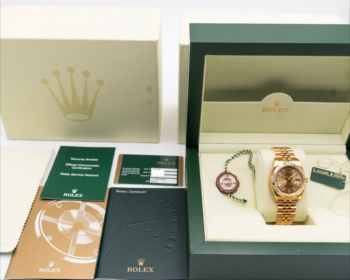 UNWORN STICKERED Rolex Datejust 36mm 116238 Full Yellow Gold 2007