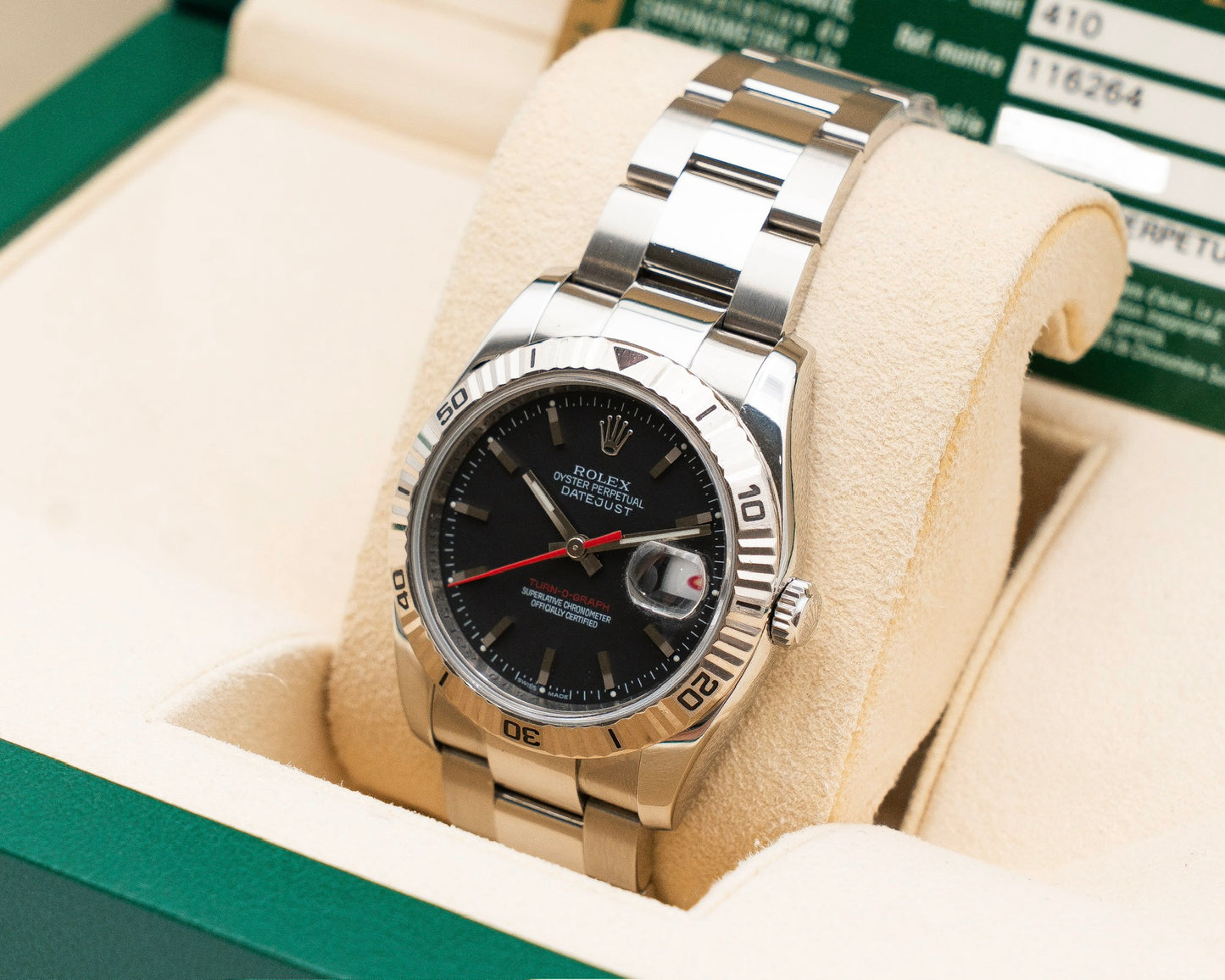 Rolex Datejust Turn-O-Graph 36mm 116264 Black Dial 2008