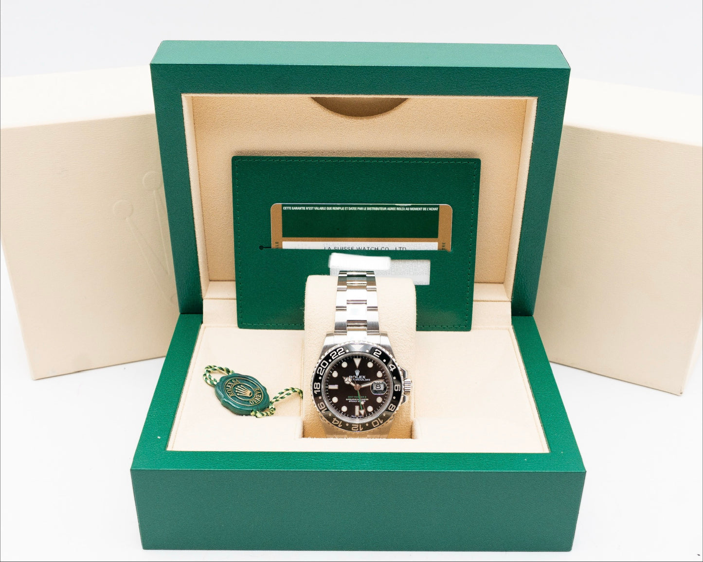 Rolex Steel GMT Master II 40mm 116710LN Black Green Arrow 2010