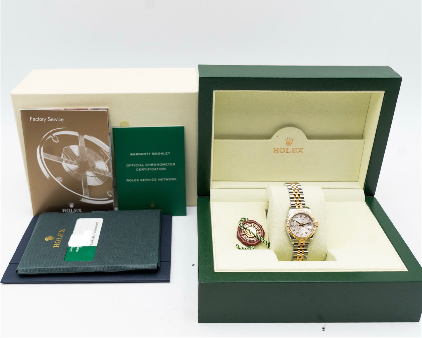Rolex Datejust 26mm 179173 Two Tone Yellow Jubilee Diamond Markers Motif Dial 2014