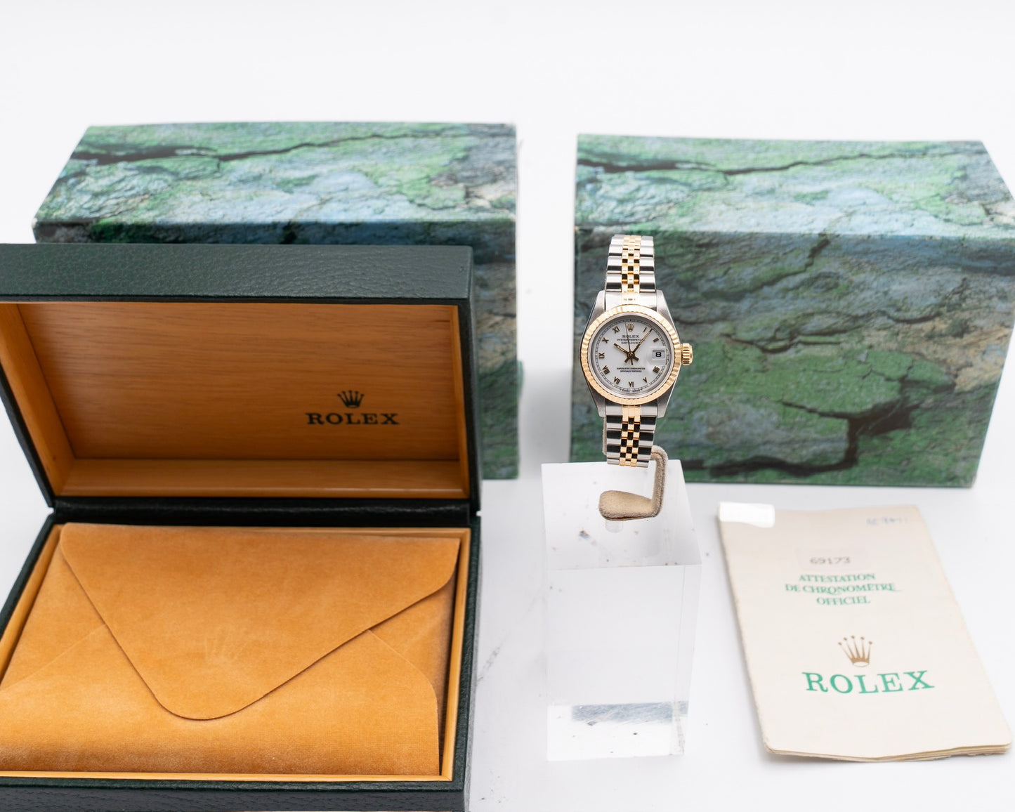 Rolex Datejust 26mm 69173 White Roman Dial W Serial