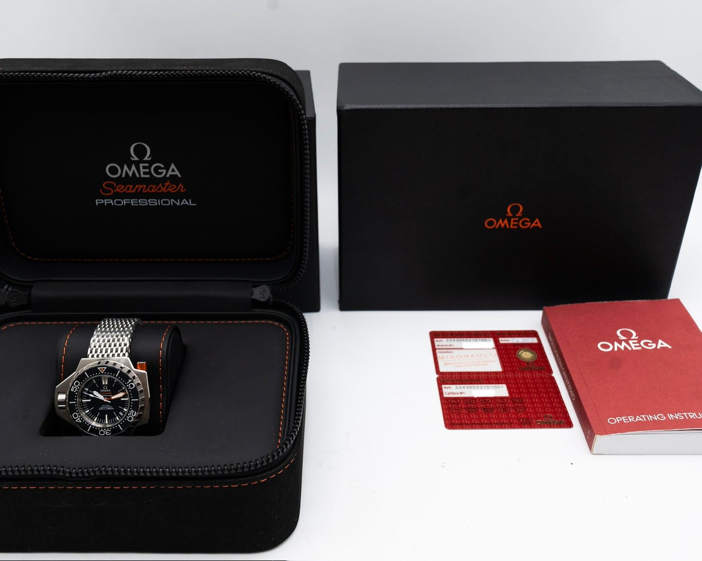 UNWORN Omega Seamaster PloProf 55mm 224.30.55.21.01.001 Black Shark on Bracelet