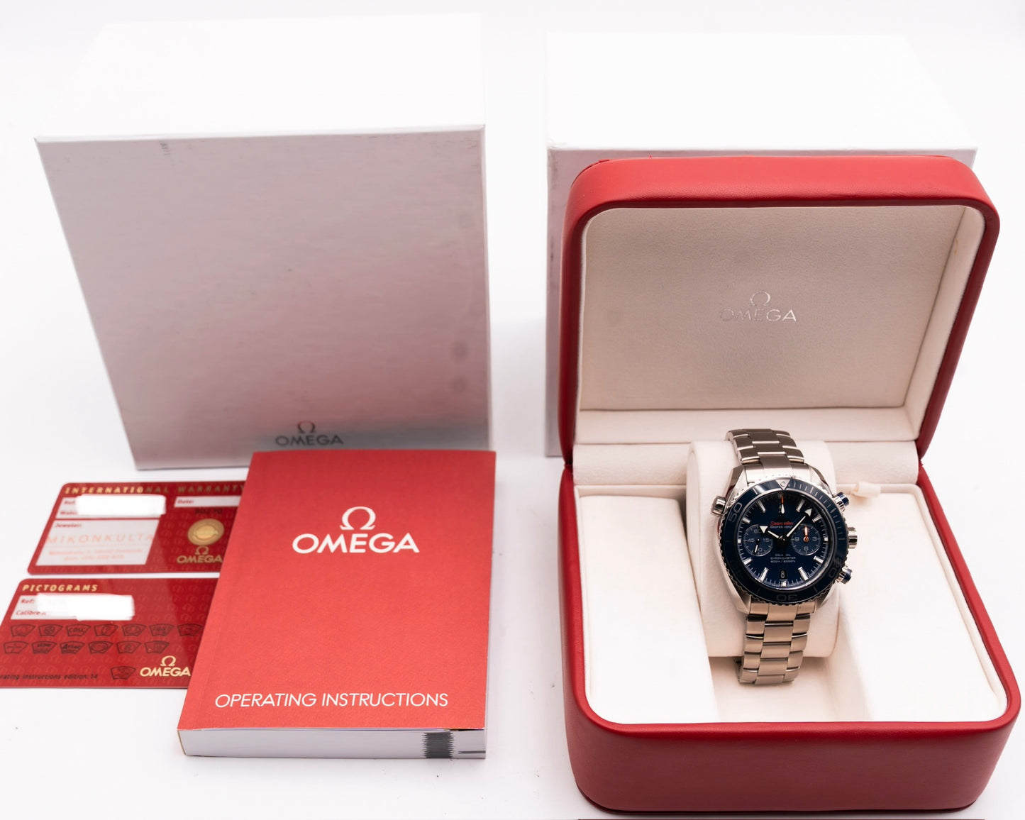 UNWORN Omega Seamaster Planet Ocean 600M 45.5mm 232.90.46.51.03.001 Chronograph Titanium Liquidmetal Blue