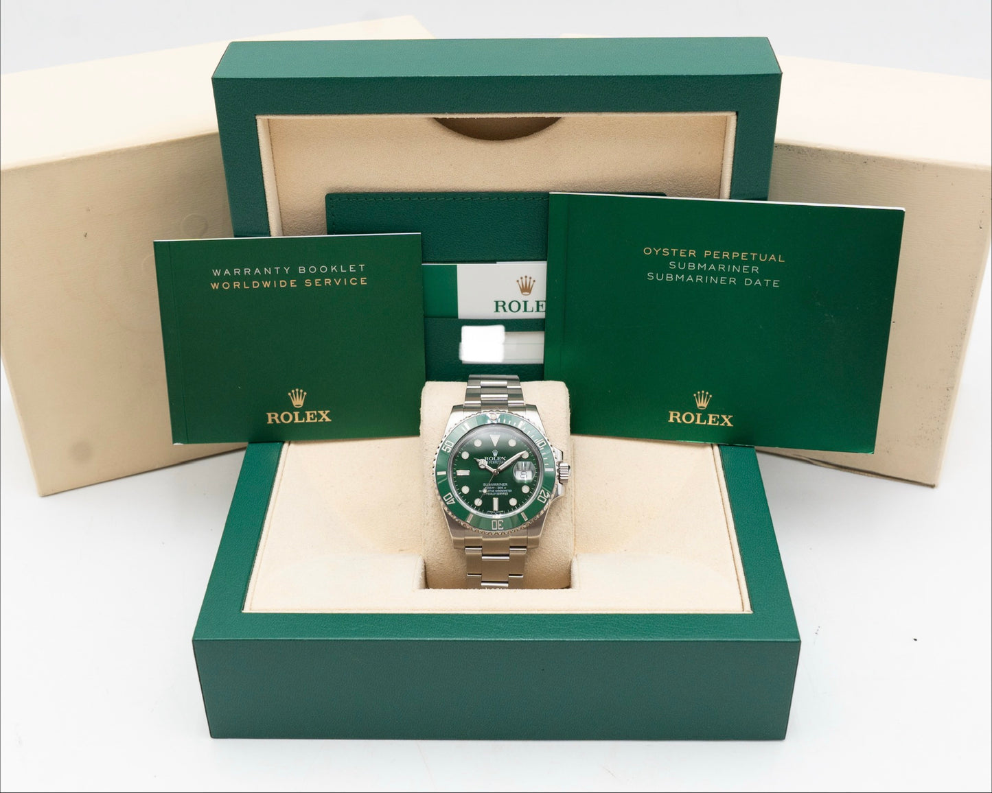 Rolex Submariner 116610lV 40mm Hulk 2014 and RSC Card
