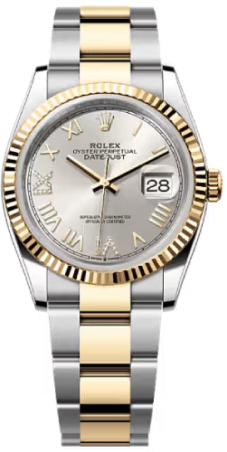 Rolex Datejust 36 Oystersteel And Yellow Gold Silver Diamond-Set Dial Oyster Bracelet - 126233 - 2026
