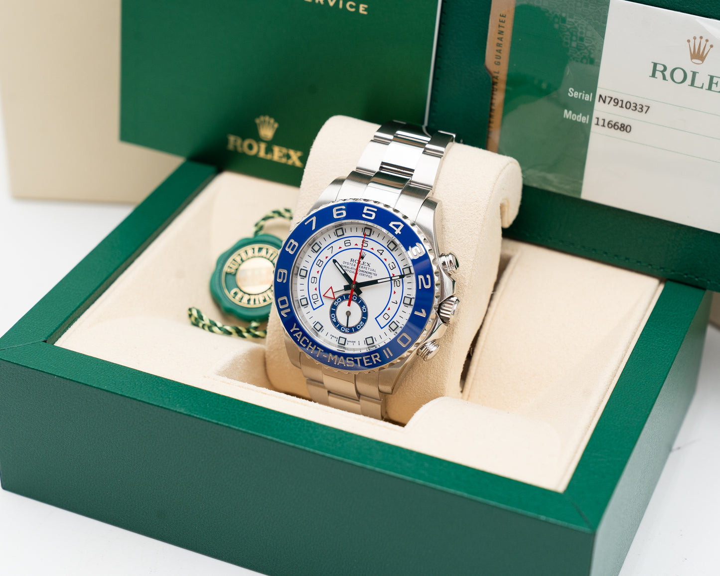 Rolex YachtMaster II 44mm 116680 White Dial 2016