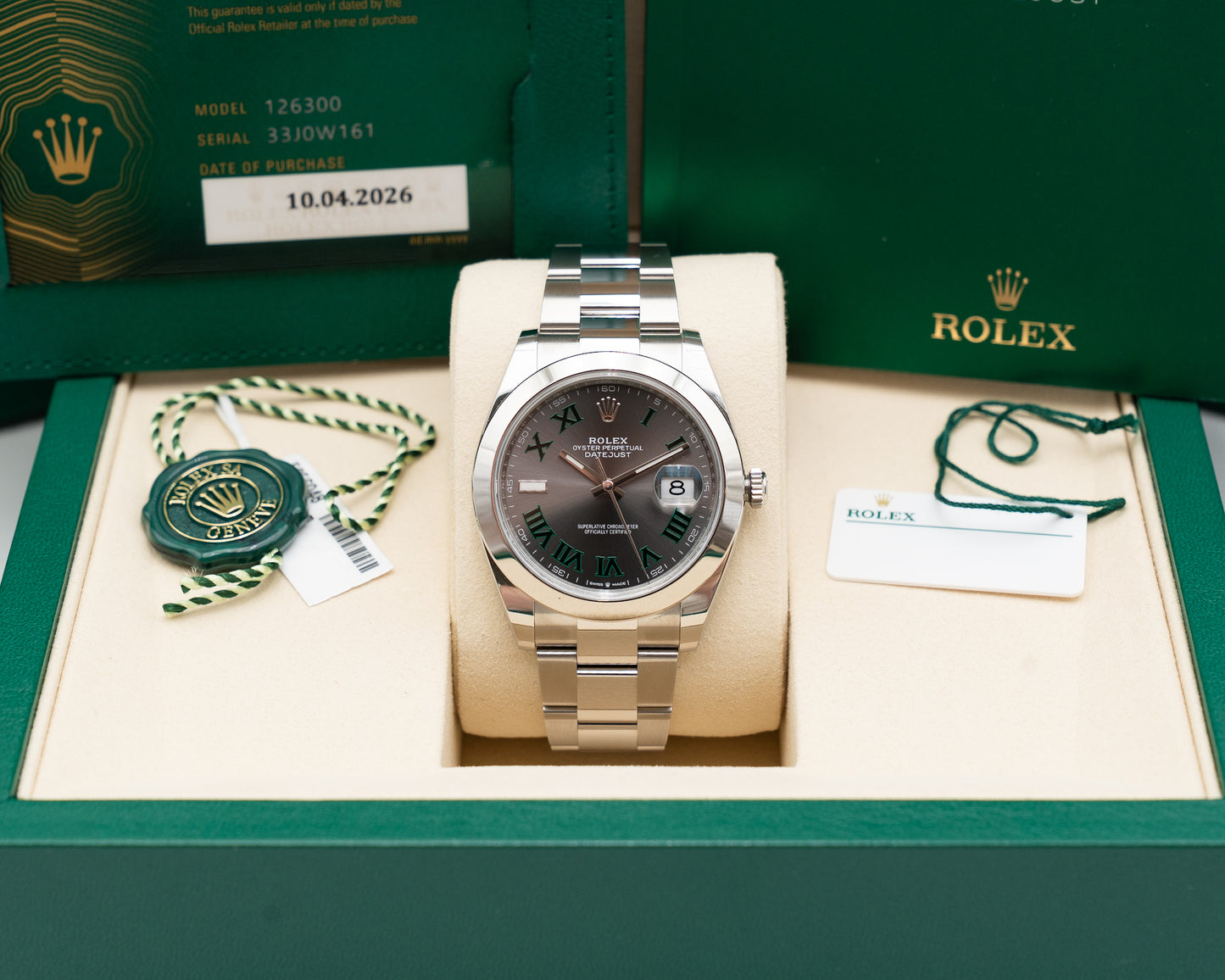 UNWORN Rolex Datejust 41mm 126300 Wimbledon Smooth on Oyster 2026