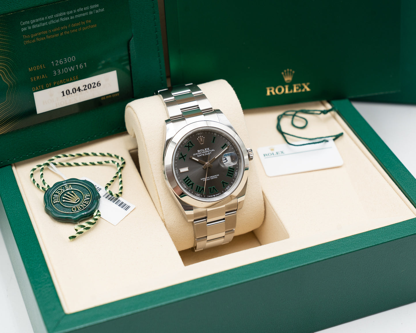 UNWORN Rolex Datejust 41mm 126300 Wimbledon Smooth on Oyster 2026