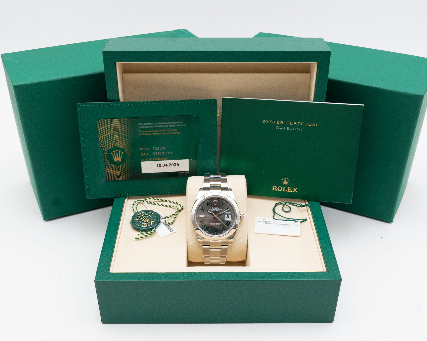 UNWORN Rolex Datejust 41mm 126300 Wimbledon Smooth on Oyster 2026