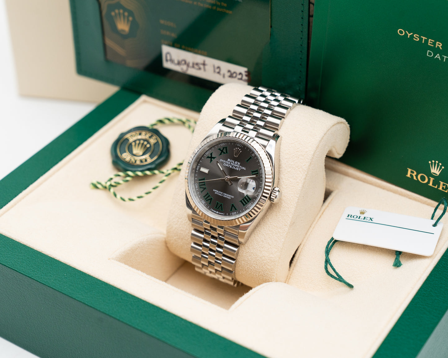 Rolex Datejust 126234 36mm Wimbledon Fluted Jubille 2023