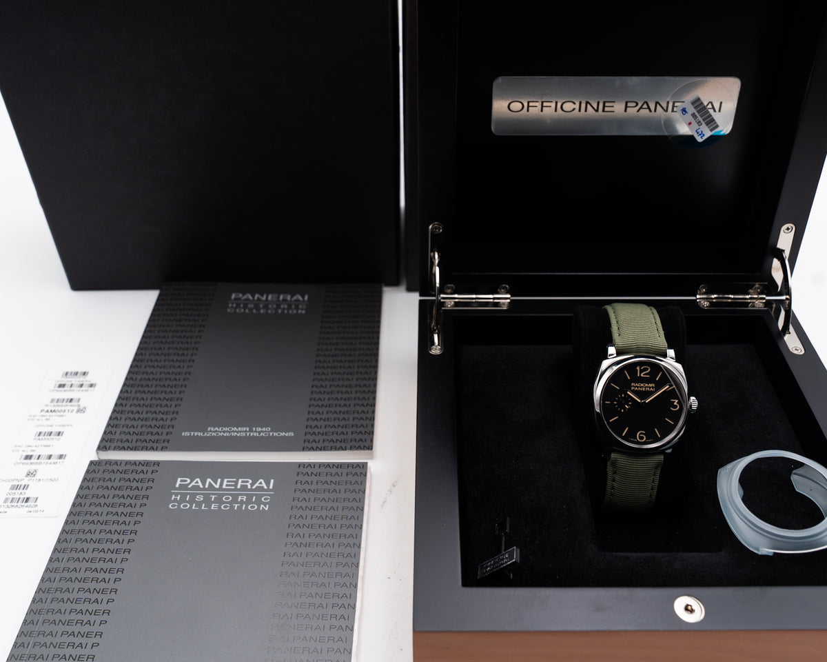 Paneri Radiomir 1940 42mm PAM00512 Black Dial Green Strap 2016