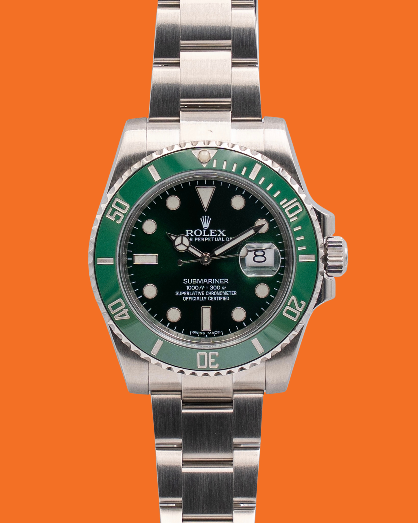 Rolex Submariner 116610lV 40mm Hulk 2014 and RSC Card