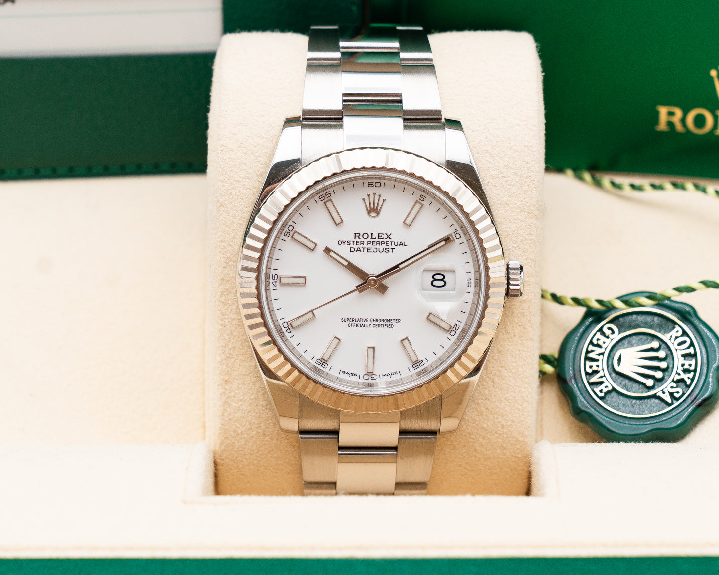 Rolex Datejust 41mm 126334 White Index Fluted on Oyster 2018