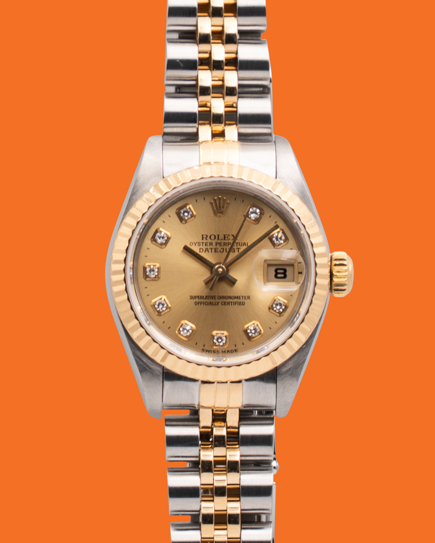 Rolex Datejust 26mm 79173 Two Tone Champagne Diamond Dial P Serial