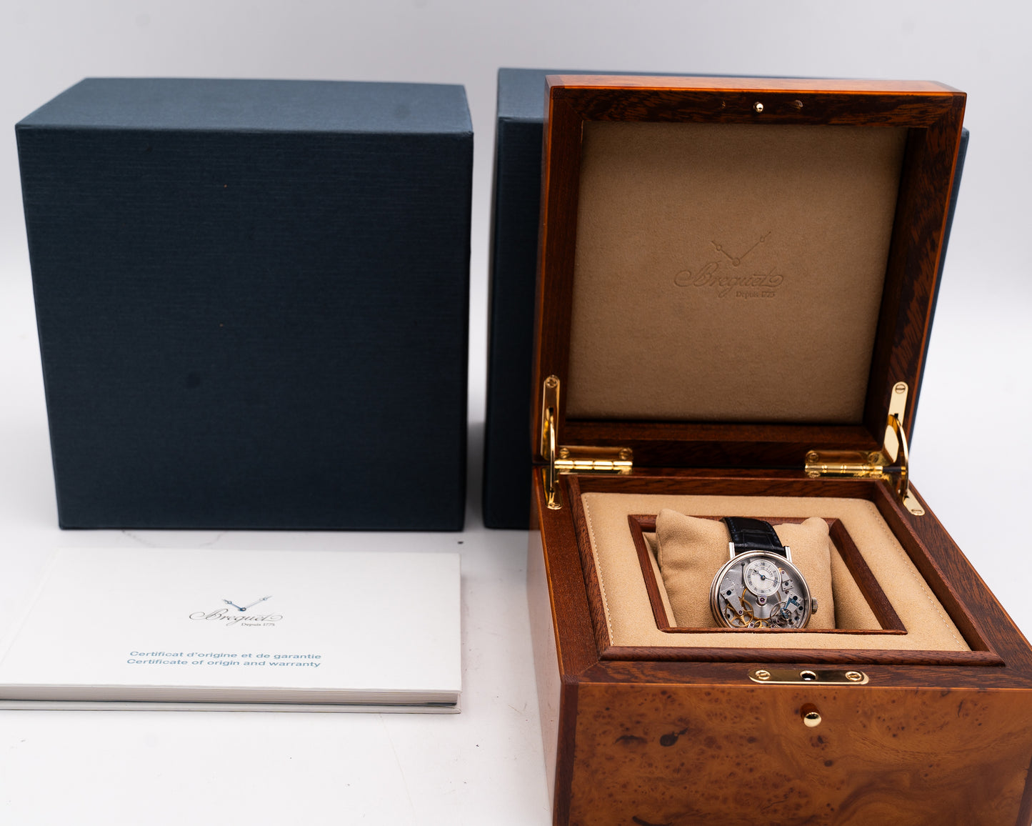 Breguet Tradition 37mm 7027Bb white Gold Blue Alligator Strap 2015