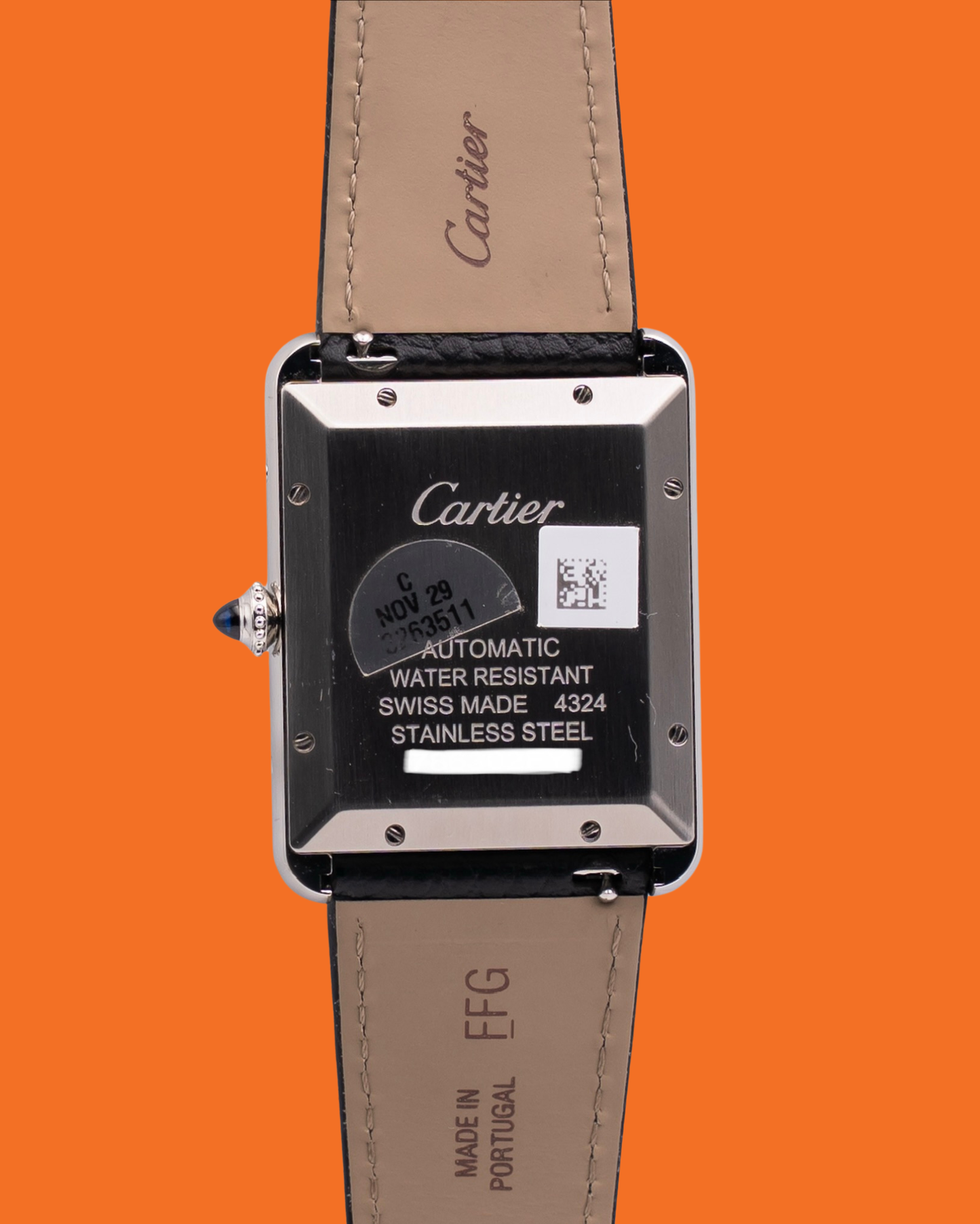 UNWORN STICKERED Cartier Tank 41mm WSTA0141 Silver Dial Black Strap