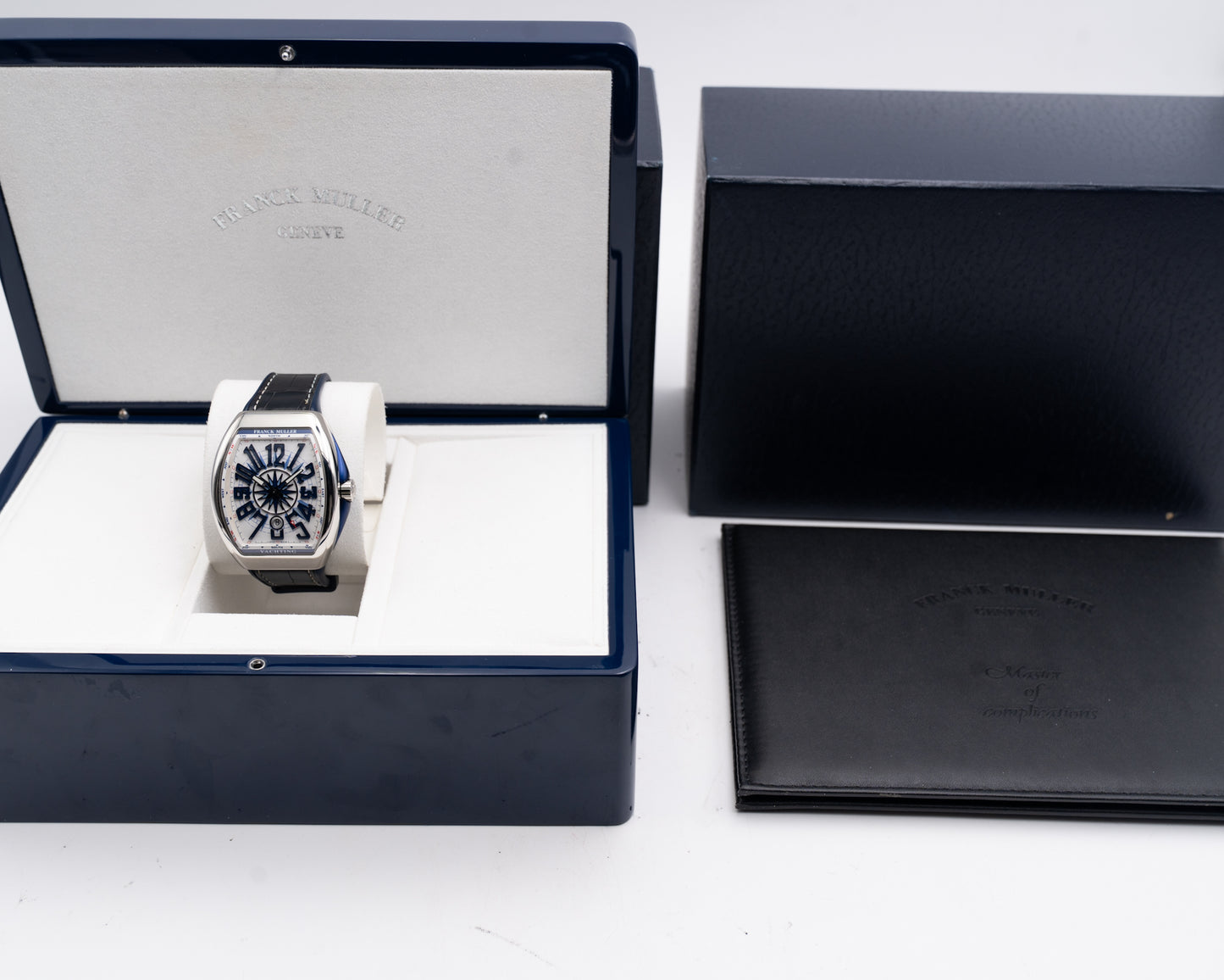 Franck Muller Vanguard 44mm V 45 SC DT Yachting Blue and White Dial