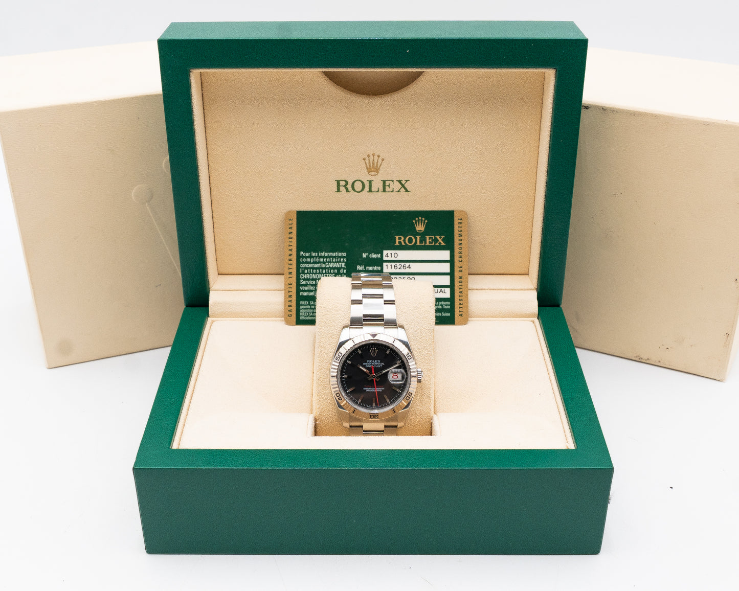 Rolex Datejust Turn-O-Graph 36mm 116264 Black Dial 2008