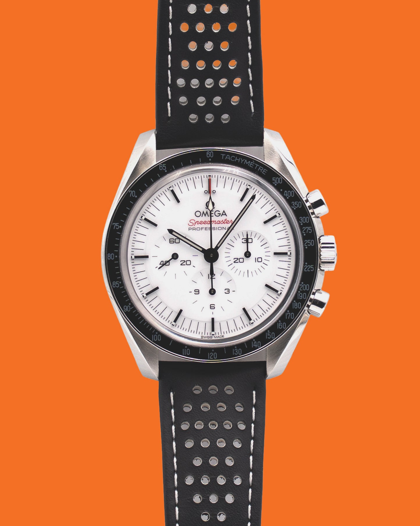 Omega Speedmaster Moonwatch Professional 42mm 310.32.42.50.04.002 White Dial Leather Strap Open Date