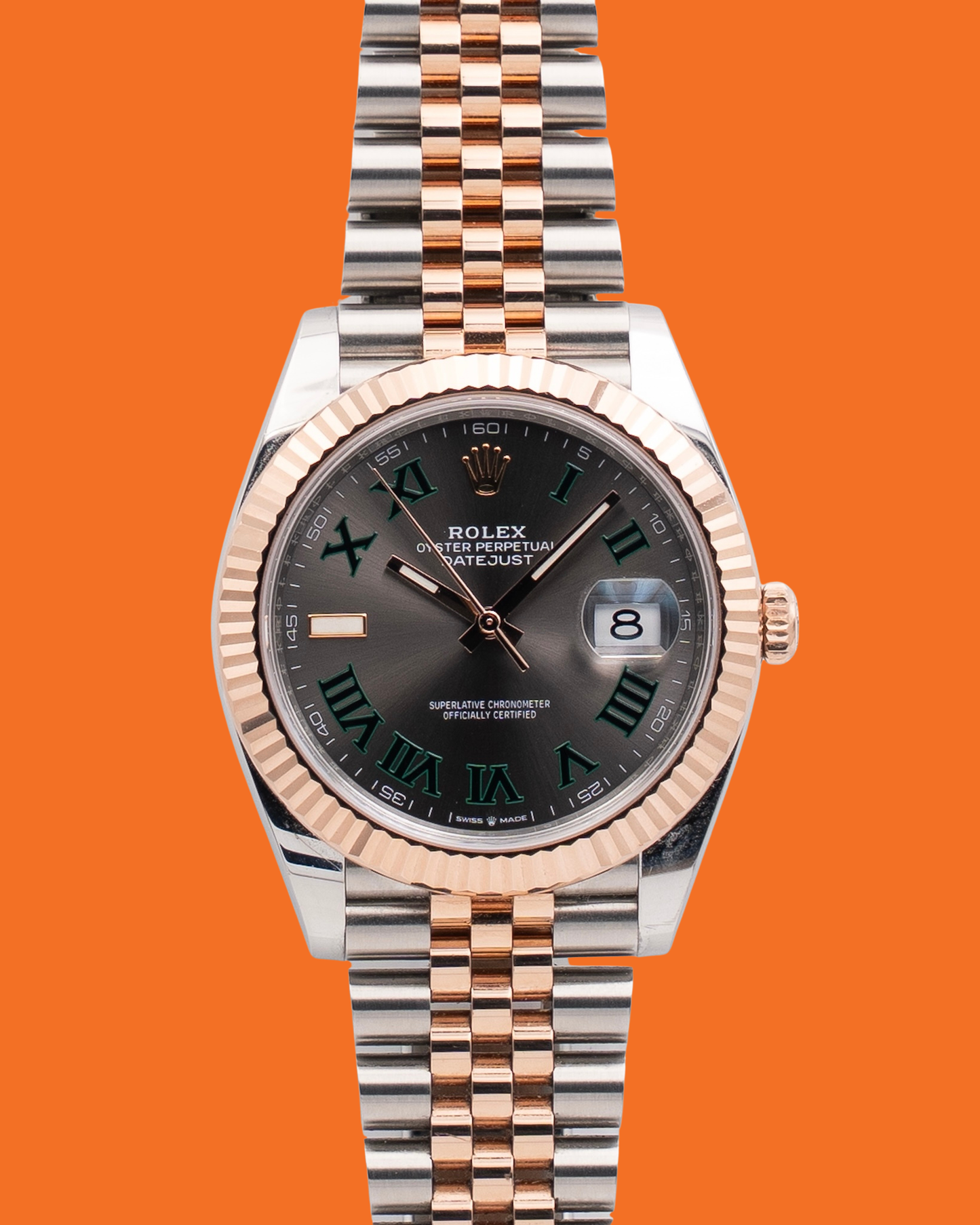 Rolex Datejust 41mm 126331 Two Tone Everose Wimbledon Fluted Jubilee 2023