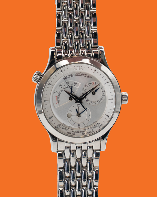 Jaeger LeCoultre Master Geographic 38mm Q1428120 World Timer on Beads of Rice Bracelet