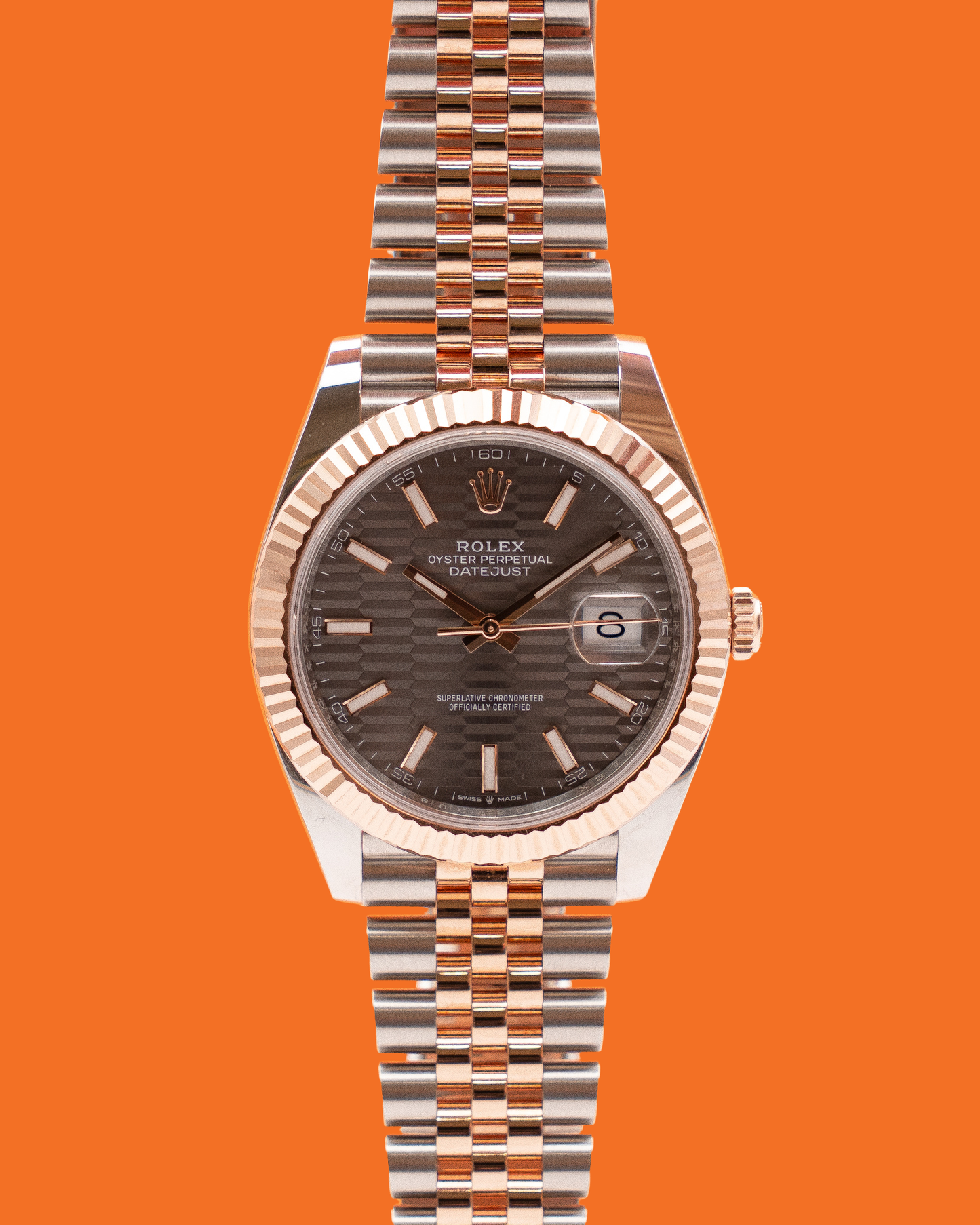 Rolex Datejust 126331 41mm Motif Dial Two Tone Rose Gold Jubilee Fluted Bezel 2023