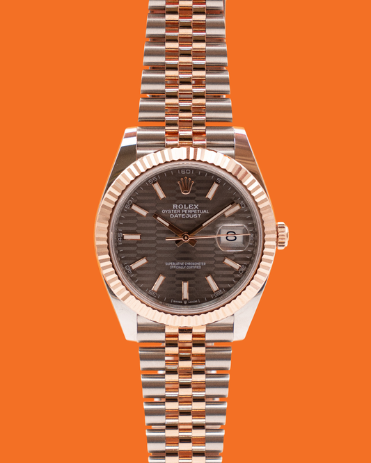 Rolex Datejust 126331 41mm Motif Dial Two Tone Rose Gold Jubilee Fluted Bezel 2023