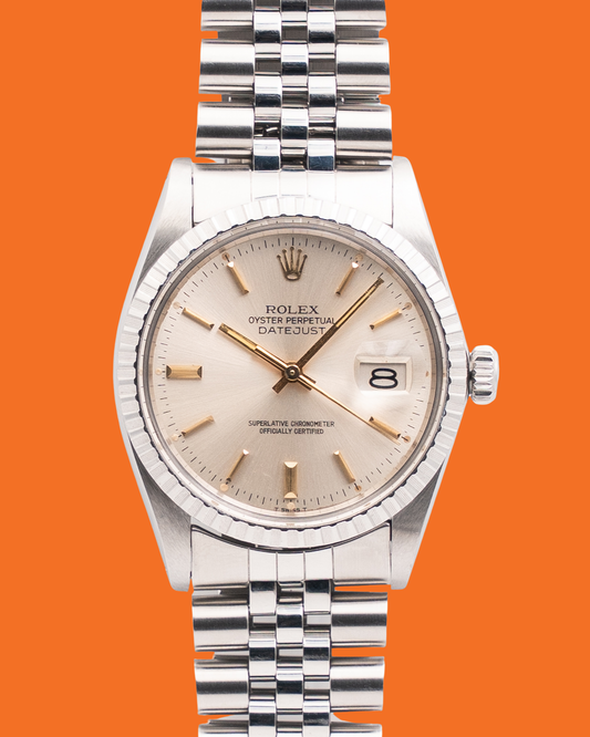 Rolex Datejust 36mm 16030 Silver Dial Fluted Jubilee