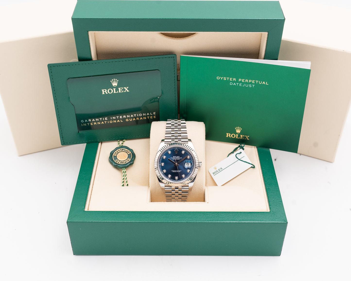 Rolex Datejust 41mm 126334 Blue Diamond Dial Fluted Jubilee 2022