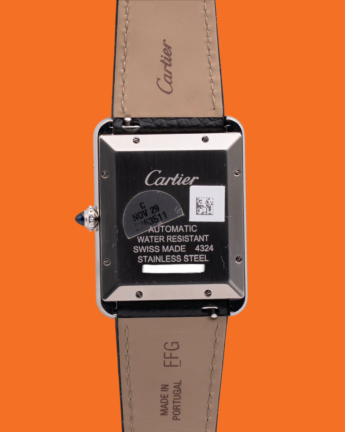 UNWORN STICKERED Cartier Tank 41mm WSTA0141 Silver Dial Black Strap