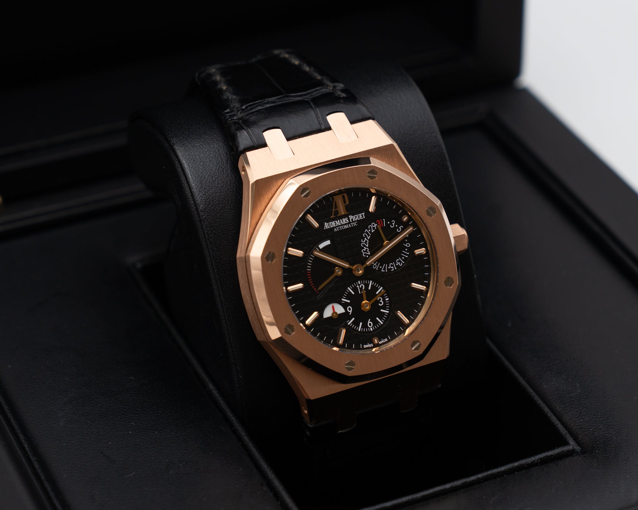 Audemars Piguet Royal Oak 39mm 26120OR Dual Time Rose Gold Black