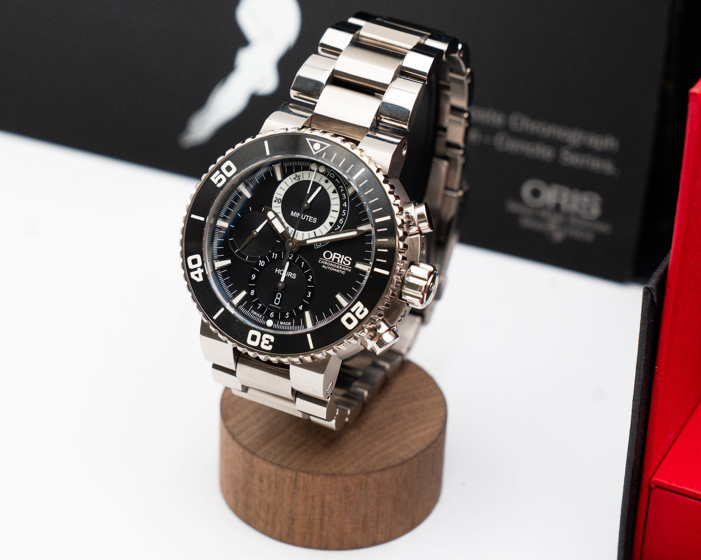 Unworn Oris Carlos Coste Limited Edition 47mm 674 7655 71 84 Black Chronograph