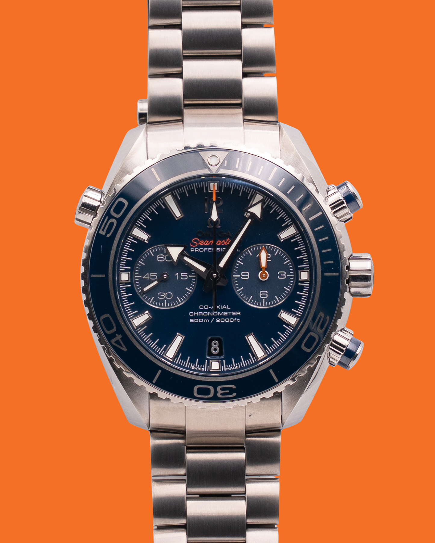 UNWORN Omega Seamaster Planet Ocean 600M 45.5mm 232.90.46.51.03.001 Chronograph Titanium Liquidmetal Blue