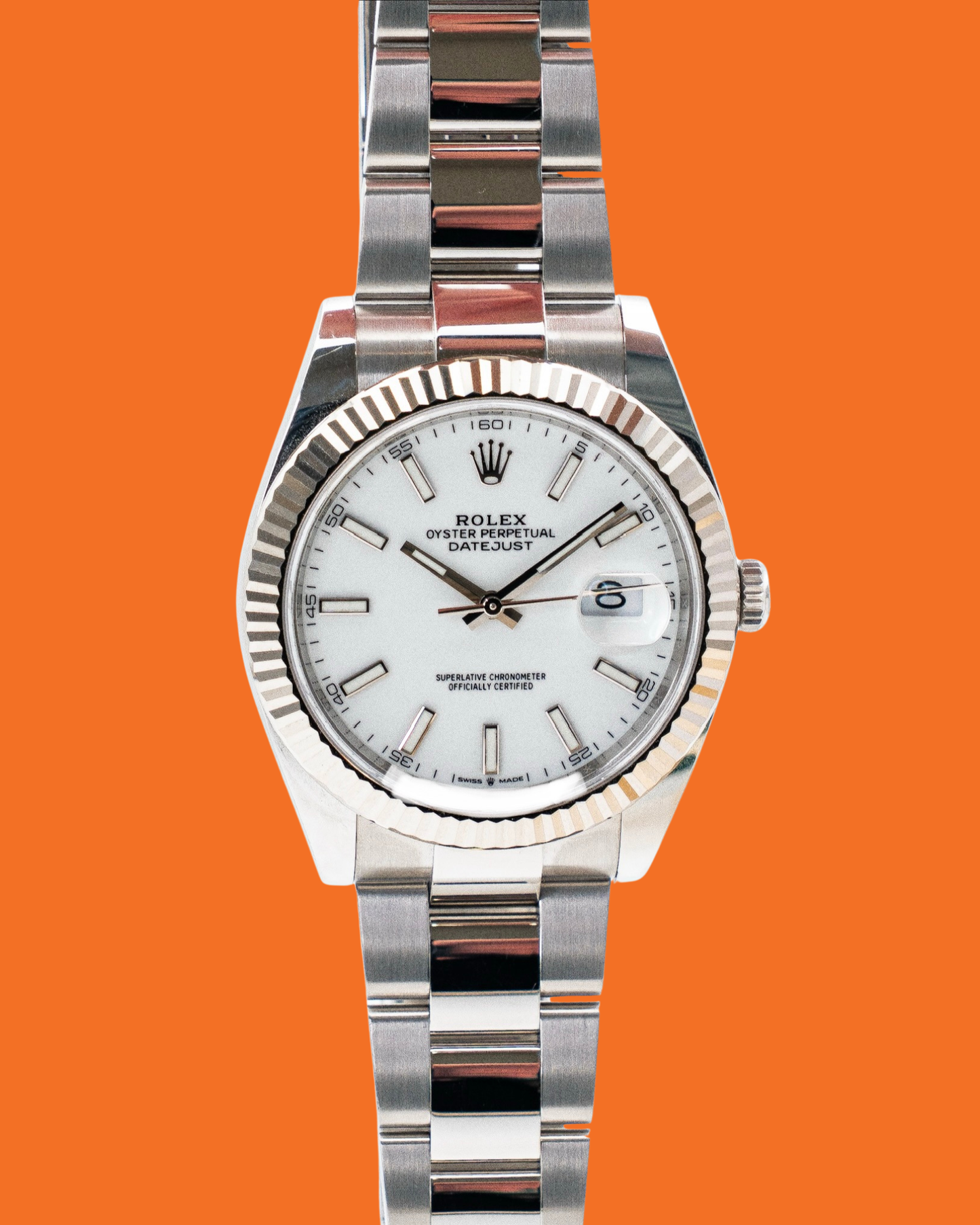 Rolex Datejust 41mm 126334 White Stick Dial Fluted Oyster 2021