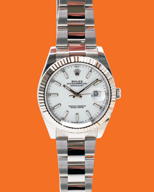 Rolex Datejust 41mm 126334 White Stick Dial Fluted Oyster 2021