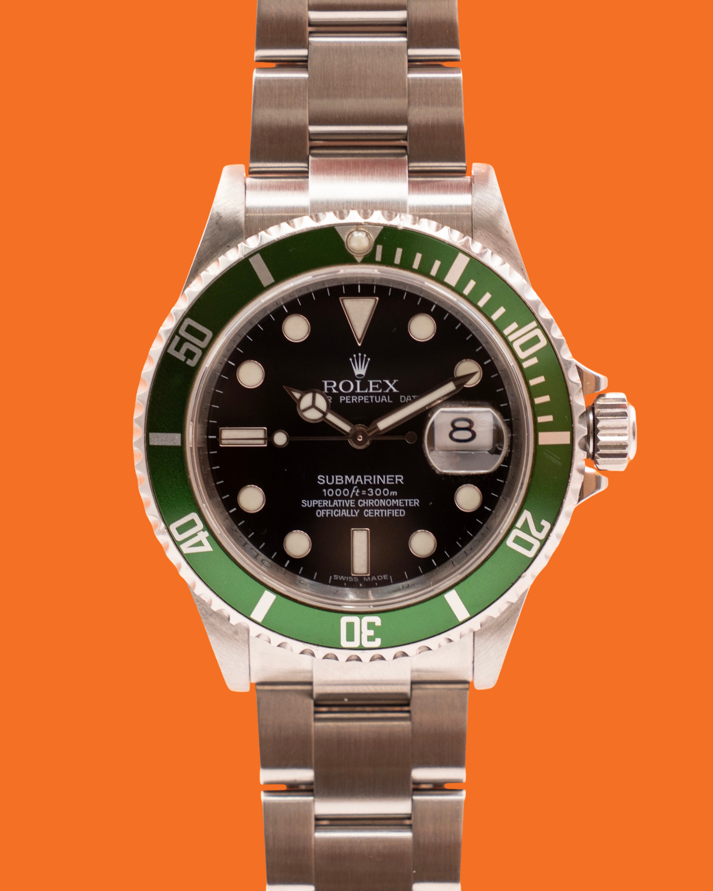 Rolex Submariner Date 16610LV 40mm Green Kermit  Inner Engraved 2008