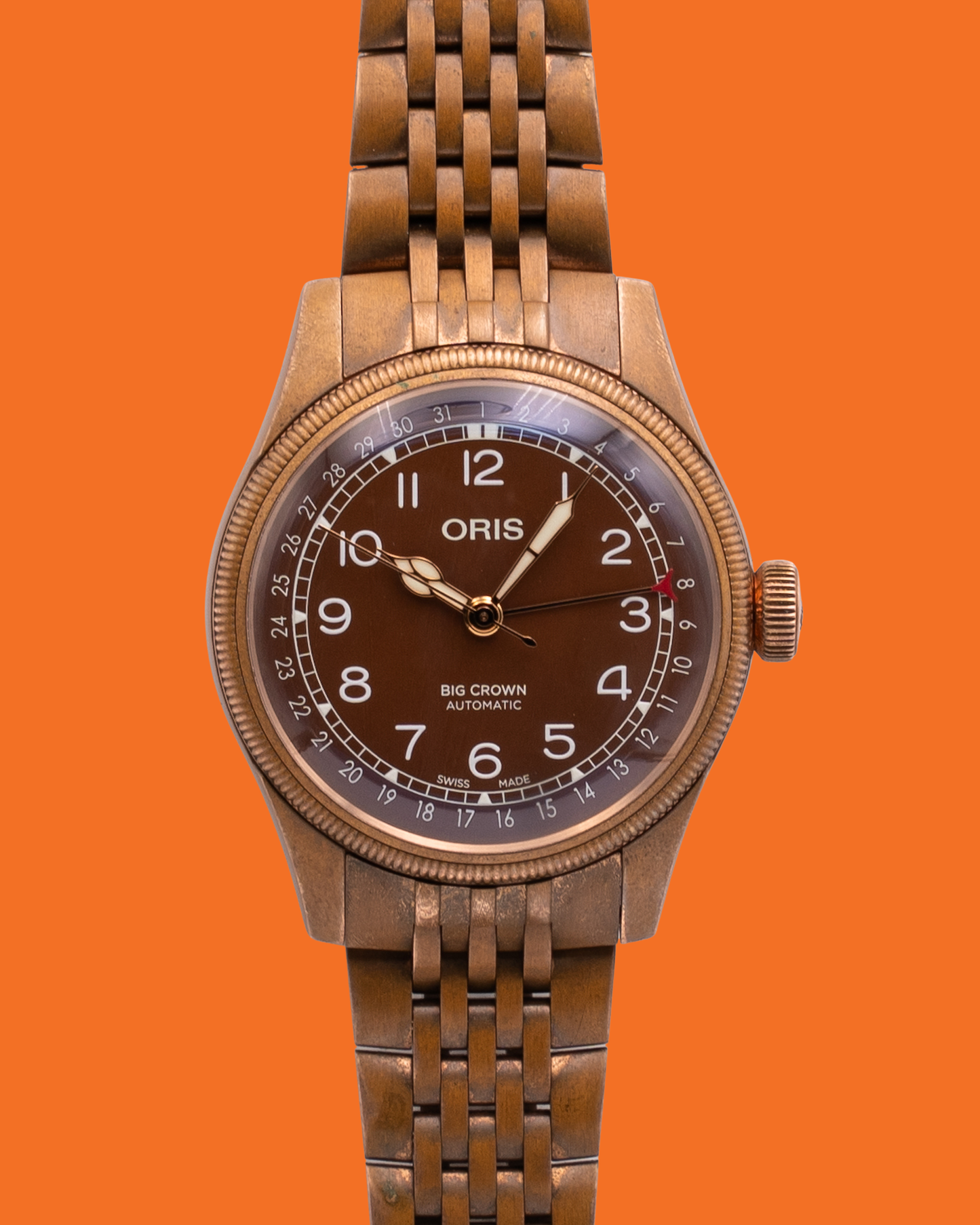 Oris Big Crown Bronze Pointer Date 40mm Brown Dial Bronze Bracelet
