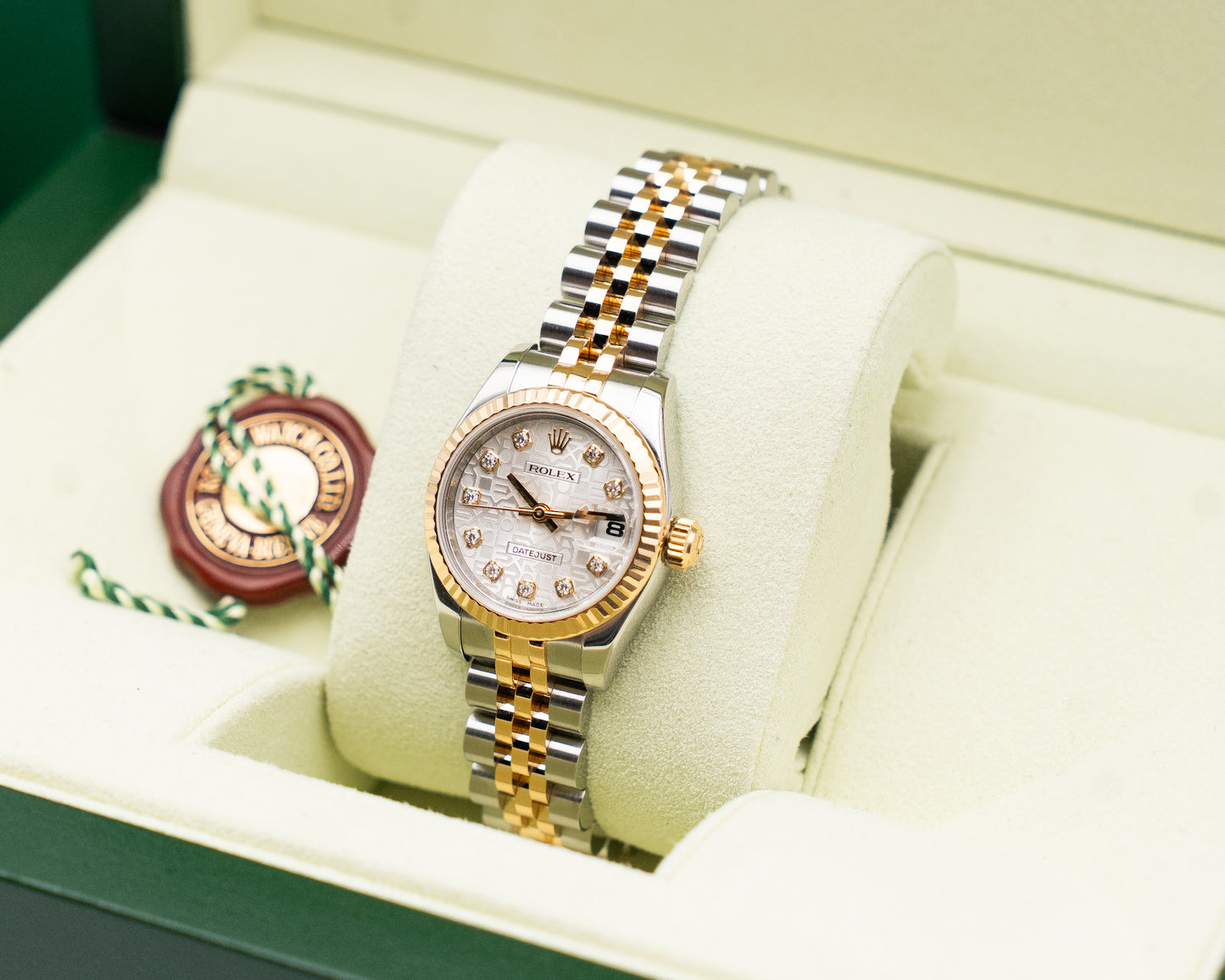 Rolex Datejust 26mm 179173 Two Tone Yellow Jubilee Diamond Markers Motif Dial 2014