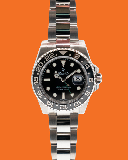 UNWORN STICKERED Rolex GMT Master II 40mm 116710LN Black Green Arrow 2017