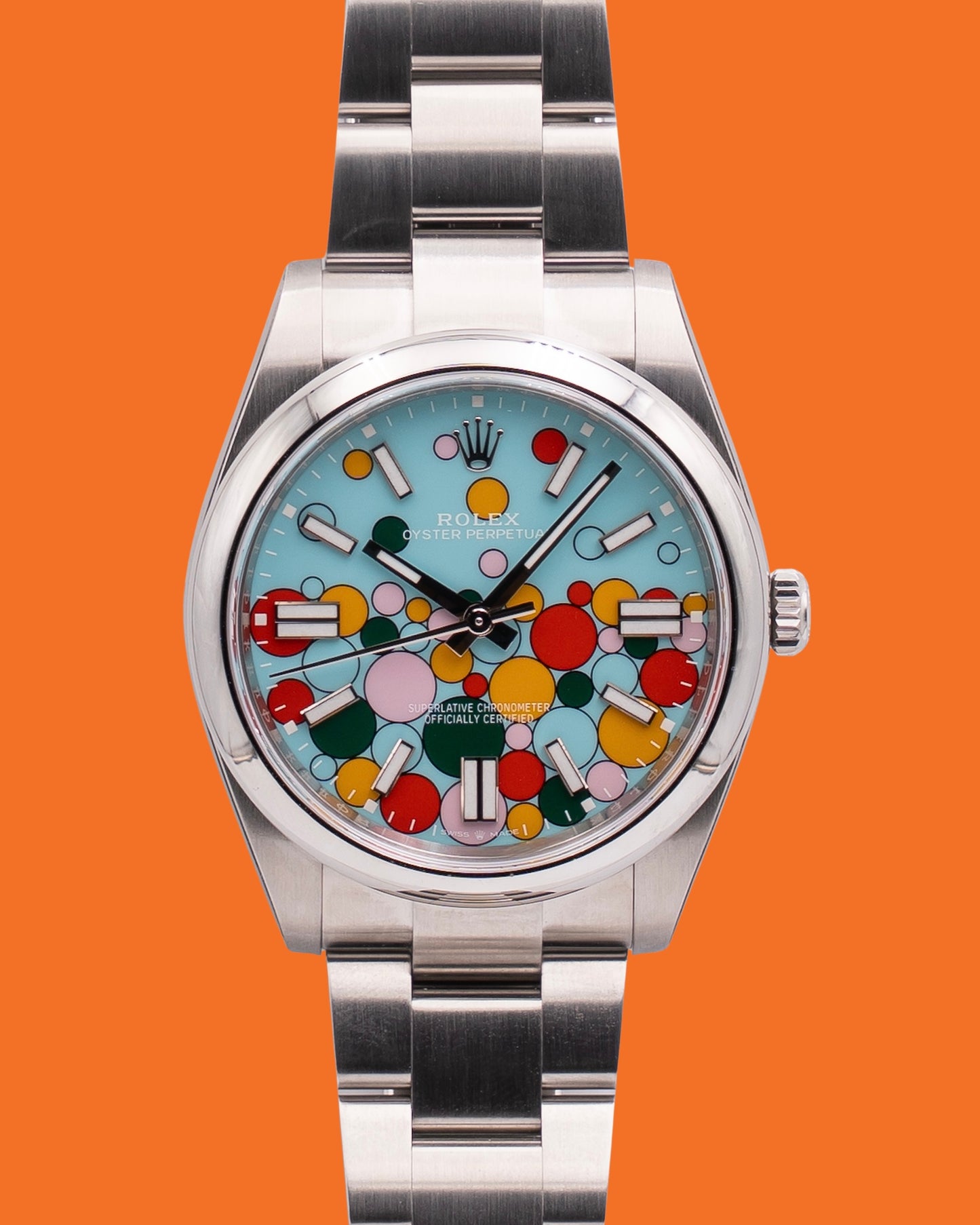 Unworn Stickers Rolex Oyster Perpetual  41mm 124300 Turquoise Blue Celebration Dial 2024