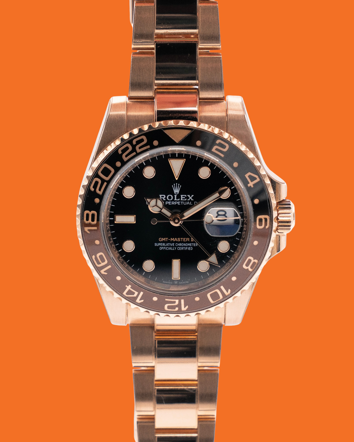 Rolex GMT-Master II 40mm 126715CHNR Full Rose Gold Rootbeer 2018