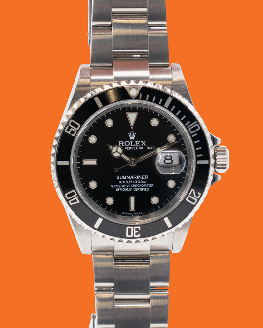 Rolex Submariner Date 40mm 16610 Black Aluminum Bezel F-Serial