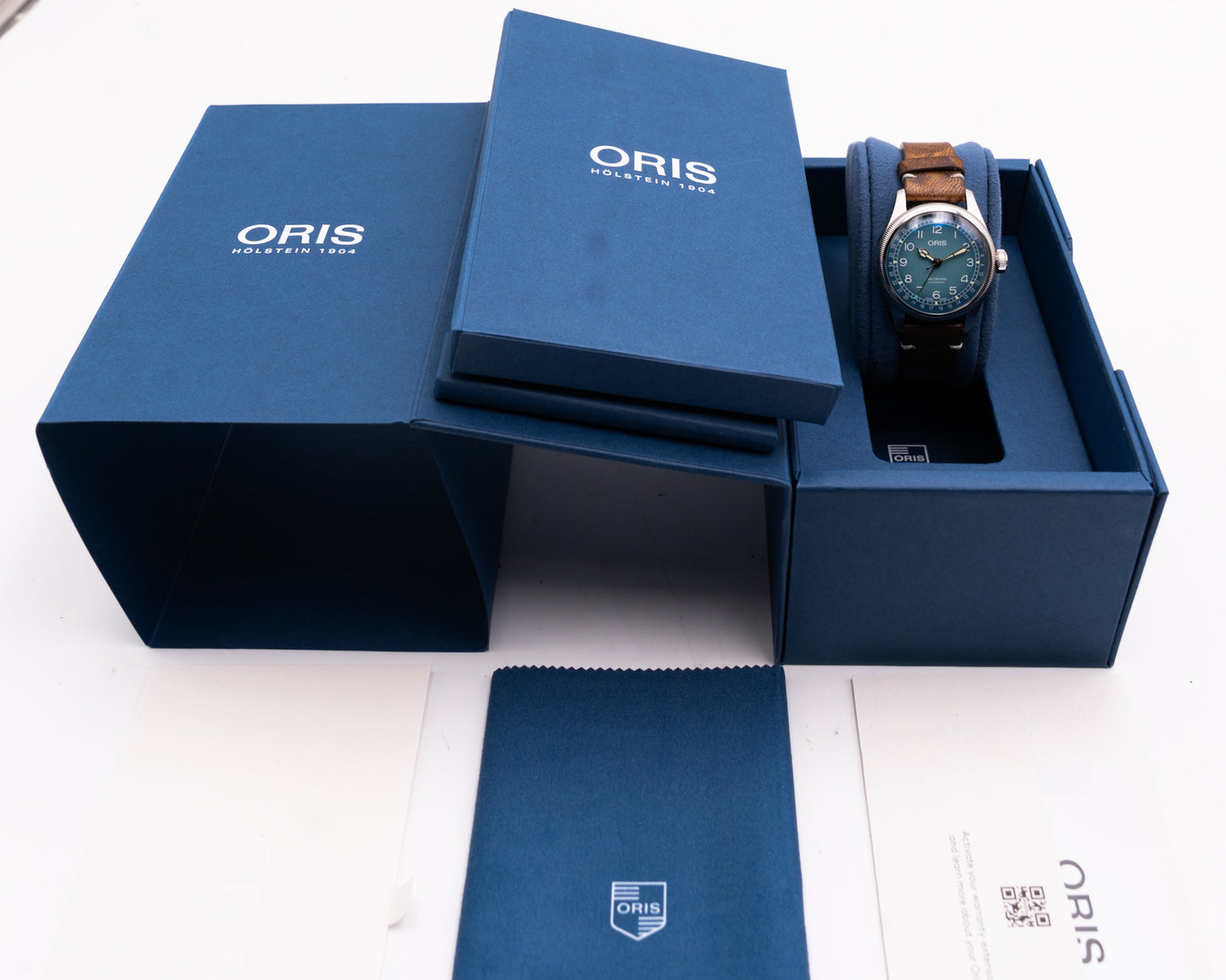 Oris Big Crown X Cervo Volante 38mm Blue Dial Deer Leather